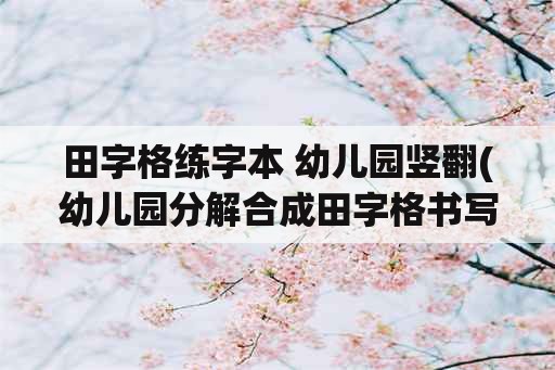 田字格练字本 幼儿园竖翻(幼儿园分解合成田字格书写格式？)